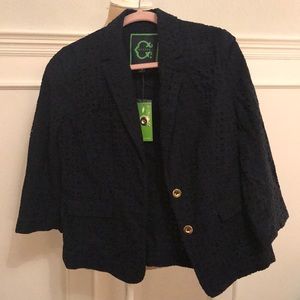 Navy blue c wonder crop jacket